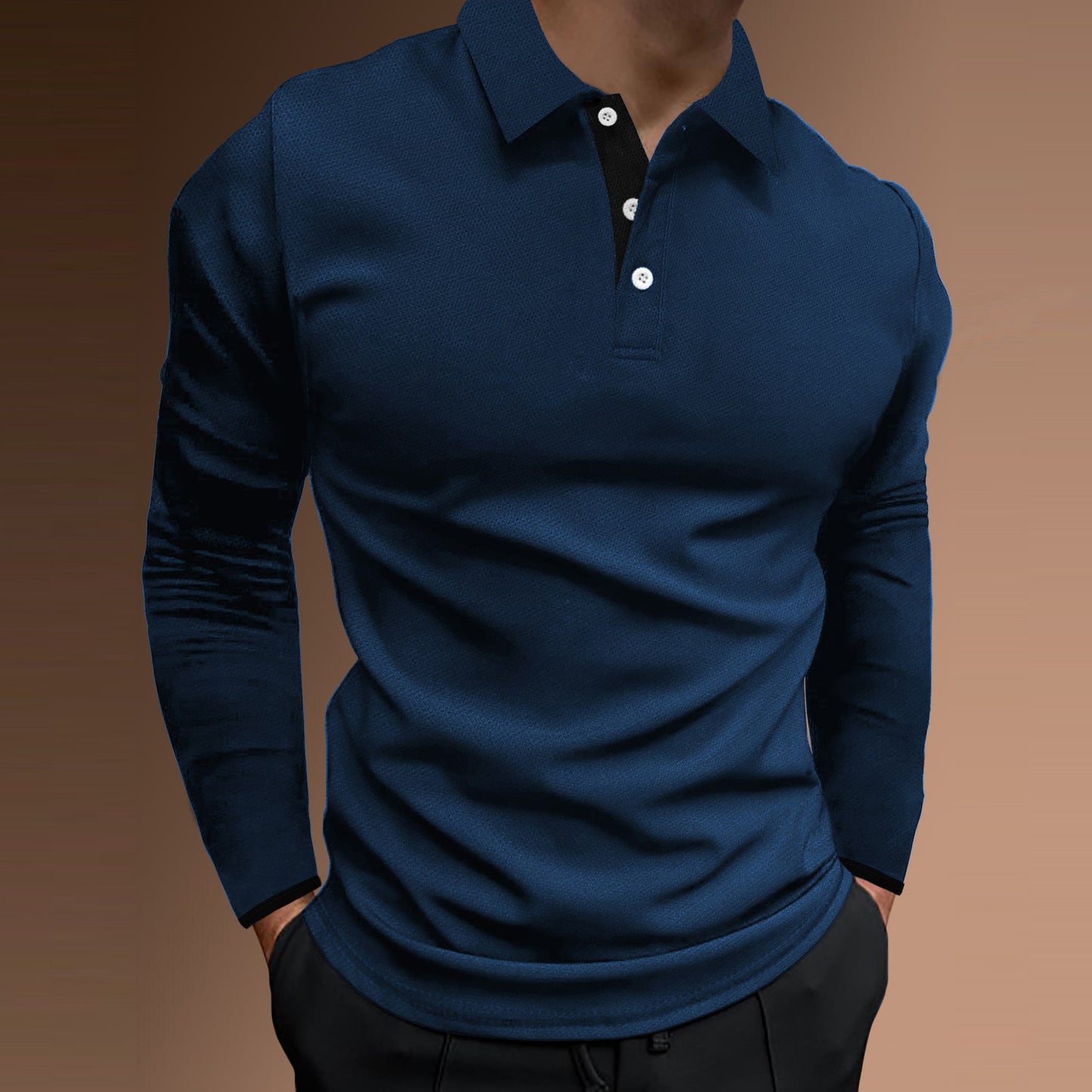 Men's Sports Casual, Comfortable, Stretch Fabric with Long Sleeve Shirt