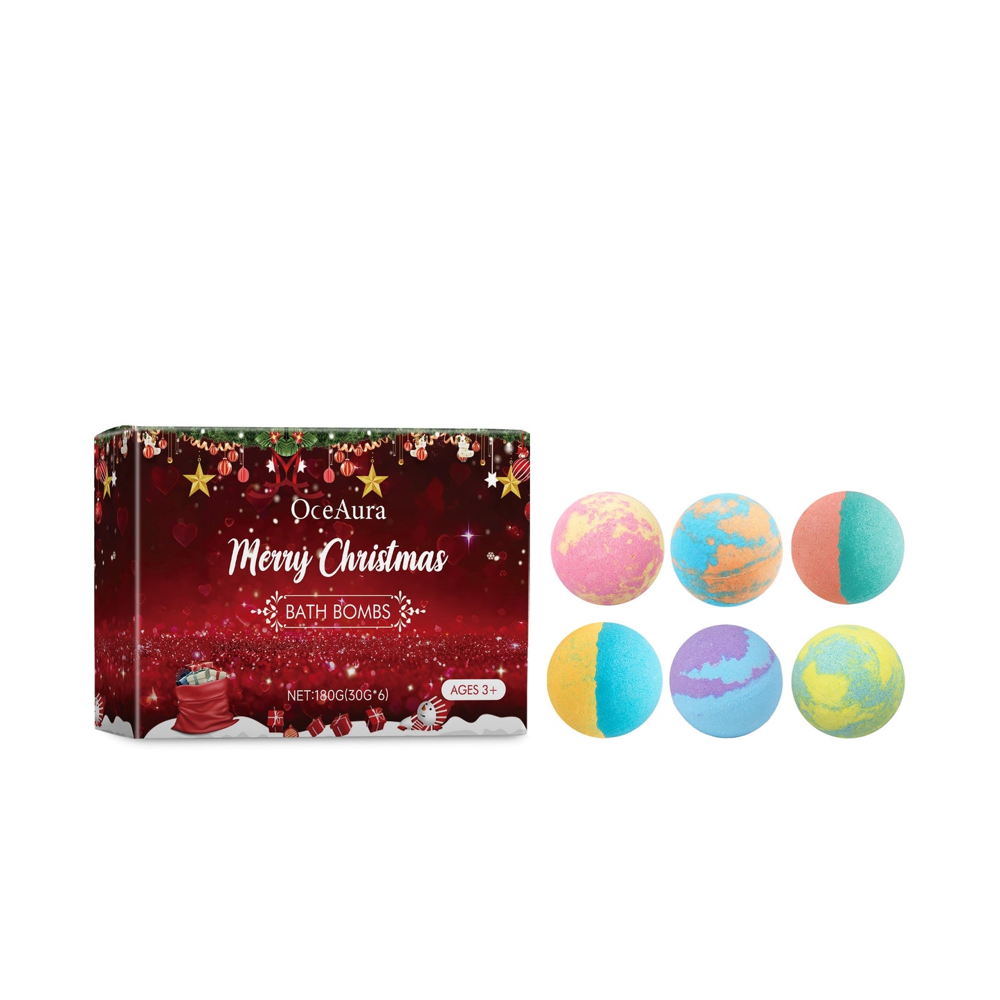 Christmas Themed Fragrance Moisturizing Bath Balls