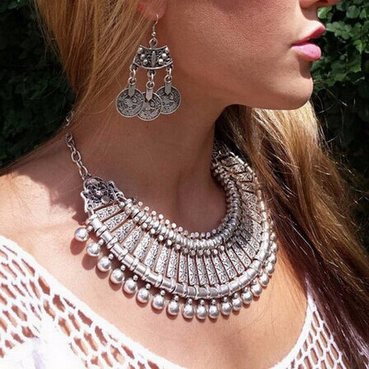 Vintage Silver Alloy Jewelry, Pendant Necklace, Accessories