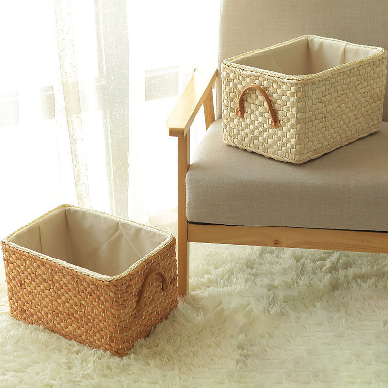 Storage Basket Rattan Woven, Storage Box for Clothes Closet