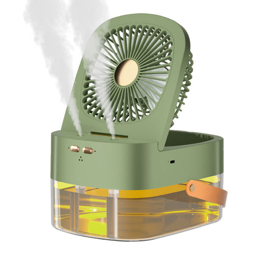 Humidifying Spray Fan Desktop with Remote Control Timing, USB Charging.