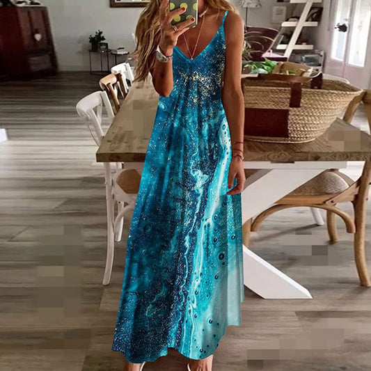 Elegant Women's Printed Long Dress
