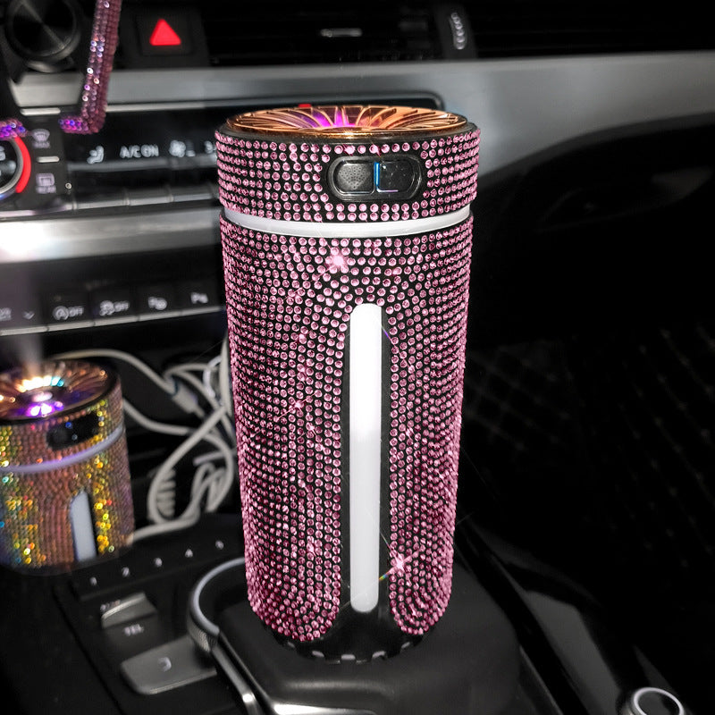 Diamond Car Humidifier, LED Light Car Diffuser, Auto Air Purifier, Aromatherapy Diffuser, Air Freshener Car Accessories, Adults, Teens.