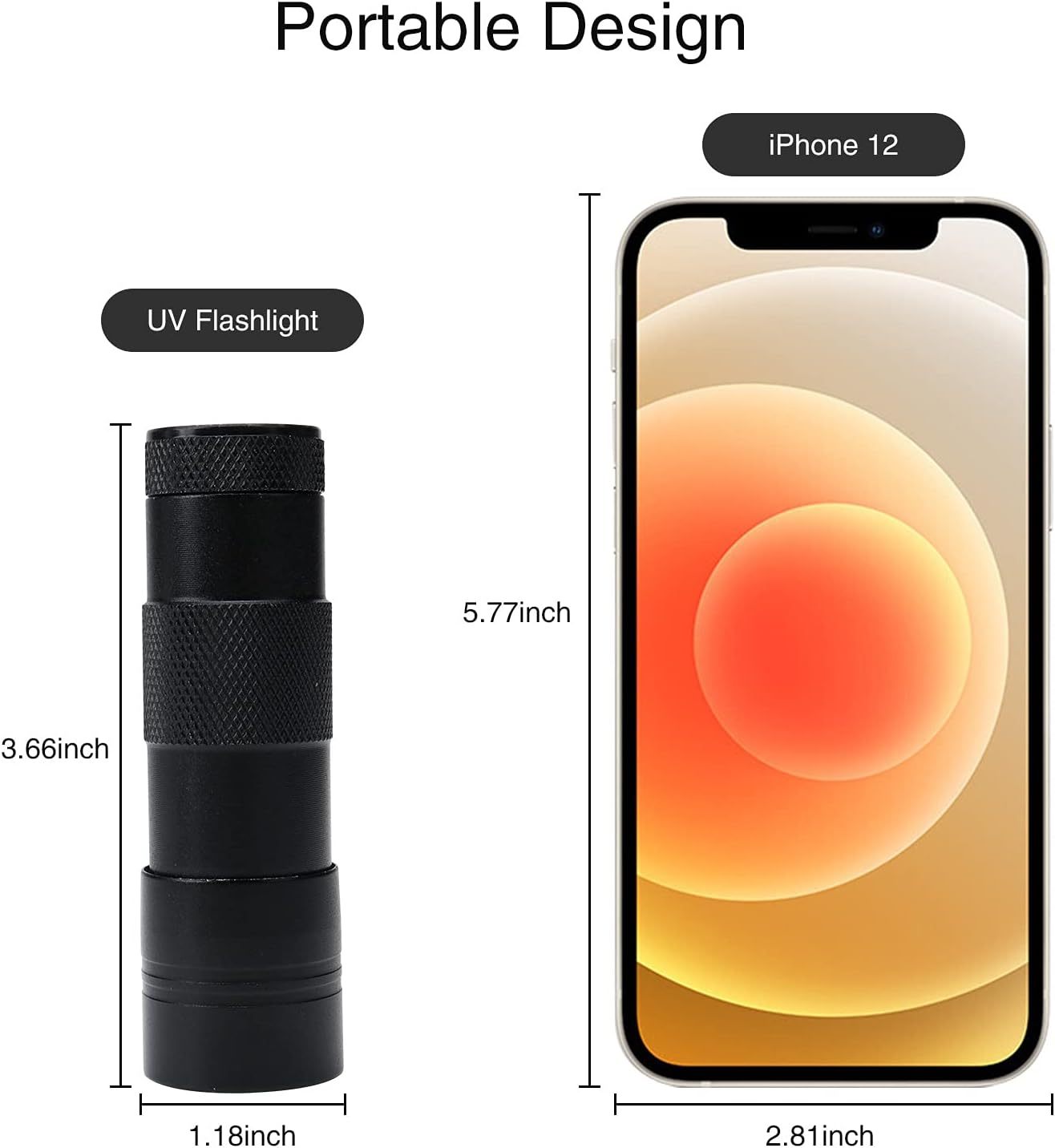 UV Flashlight LED Handheld Blacklight Flashlight Mini to Detect Bed Bugs, Scorpions.  Batteries Not Included.