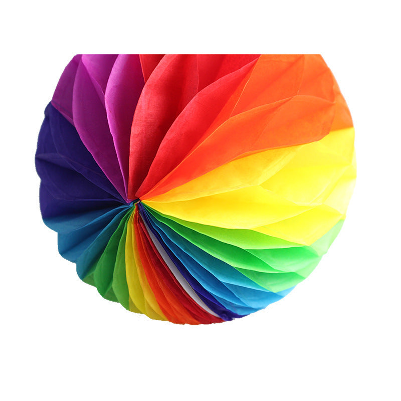 Colorful Paper Flower Honeycomb Ball, Festive Decoration