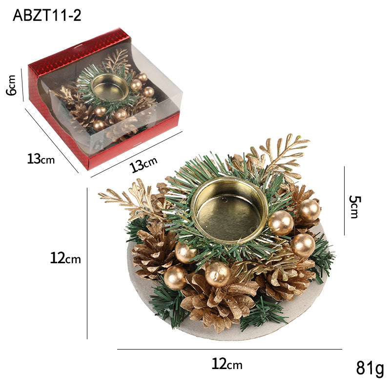 Christmas Candlestick Wreath, Candle Holder Table Decor