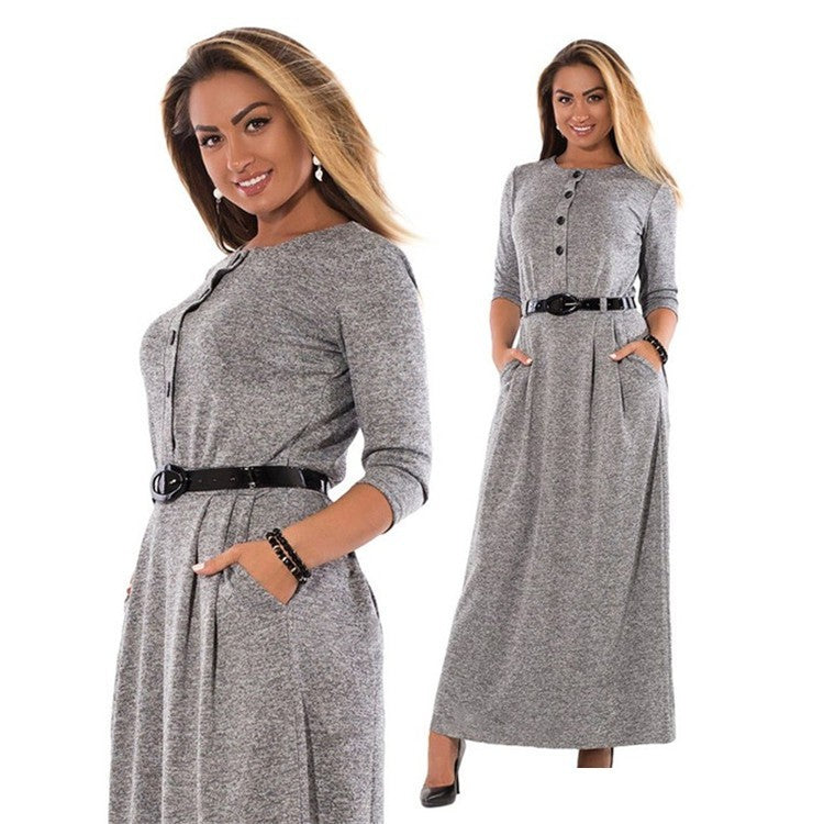 Autumn Plus Size Women's  Long Dress.