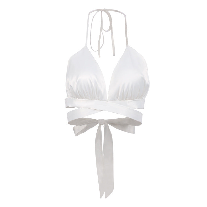 Fashion 4 Pc. Suit; 2 Colors Interchangeable, Halter Vest, Robe Suit, Skirt, Trousers.