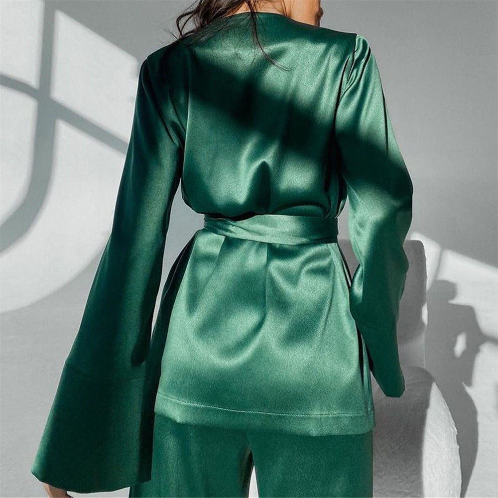 Two Piece Satin Pajama Set