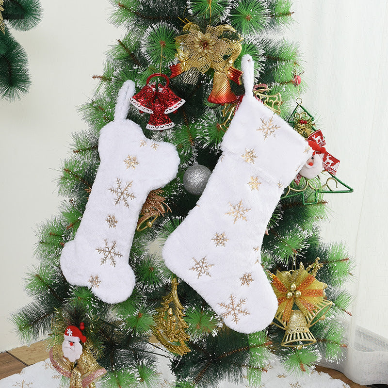 Christmas Children's or Pet's Stockings; Dog Bone Shaped Stocking