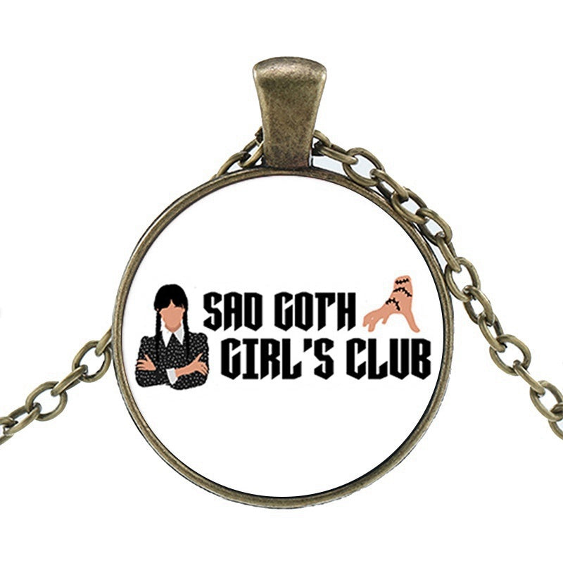 Punk Wednesday, Glass Dome Pendant Necklace.