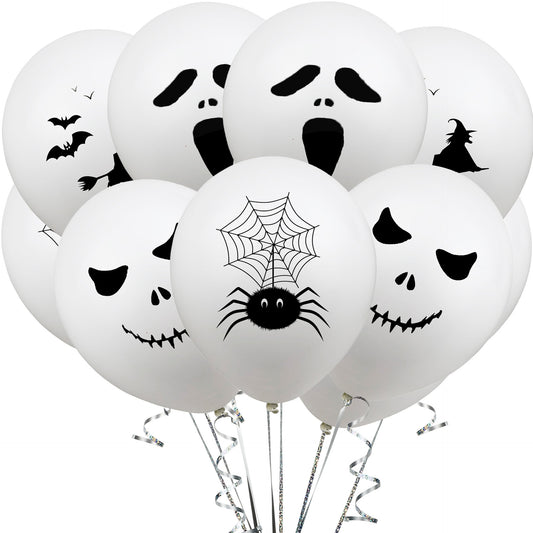 10 PCs Variety of Halloween Balloons, 12-inch Printed Balloons.