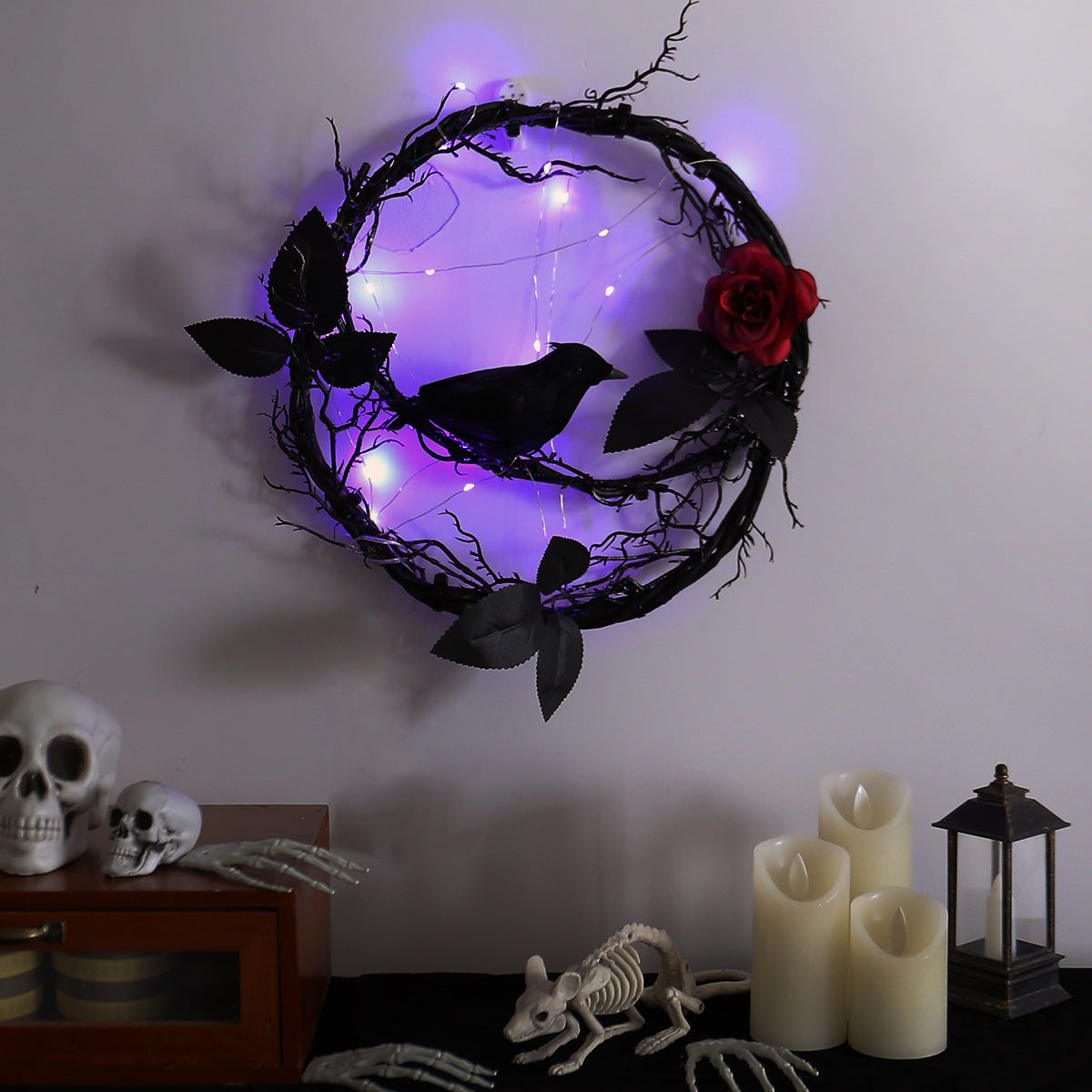 Halloween Glowing Deadwood Black Crow