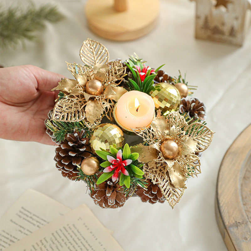 Christmas Candlestick Wreath, Candle Holder Table Decor