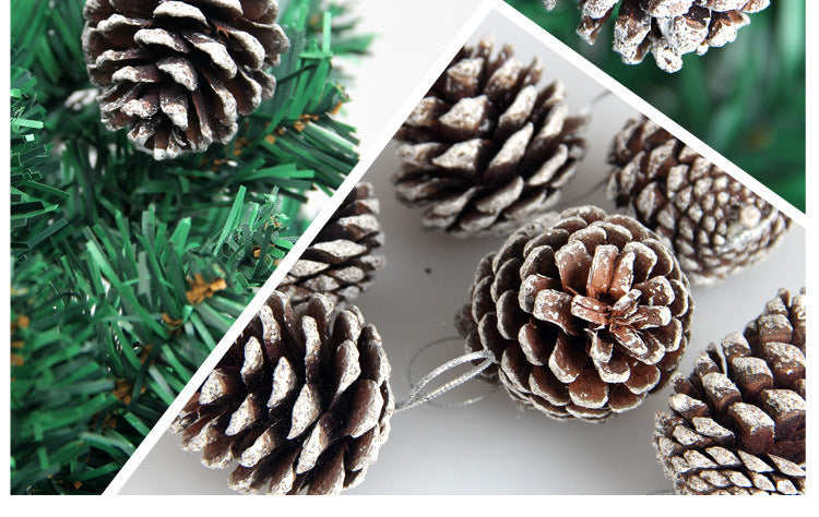 Pine Cones Decoration, Tipped White Edges.