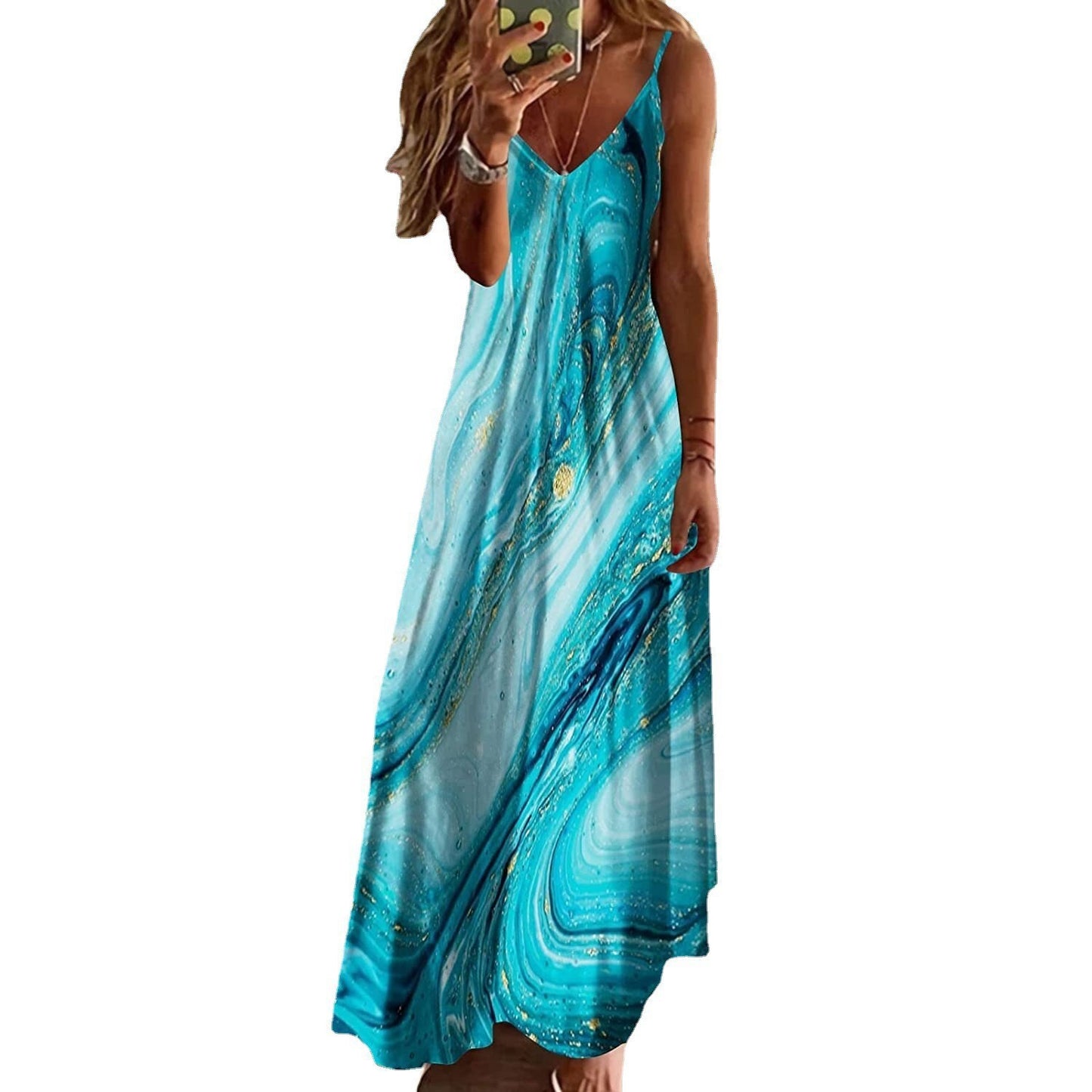 Elegant Women's Printed Long Dress