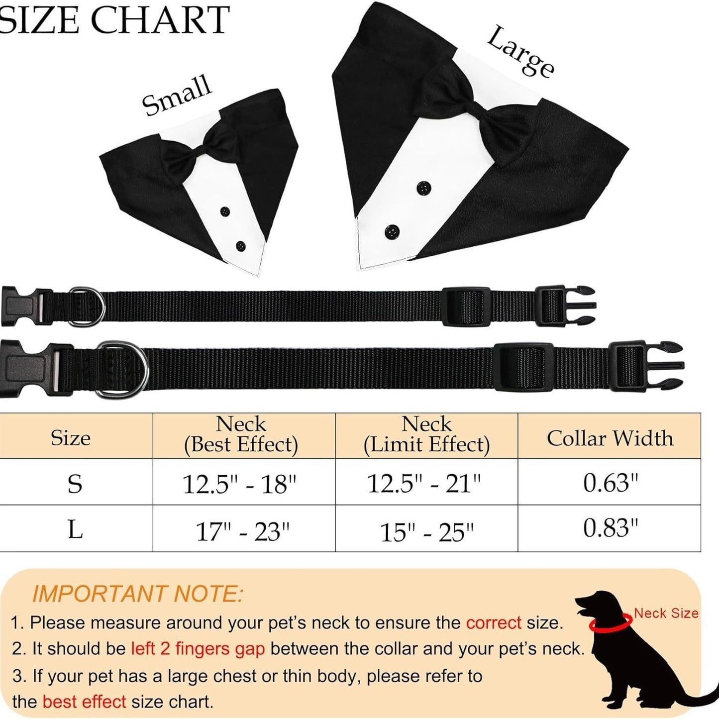 Tuxedo Suit With Bow Tie And Bandana For Dogs