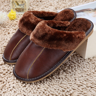 Cotton and Leather Slippers.